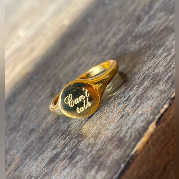NEW Can’t Talk Signet Ring - Picture 4 of 5